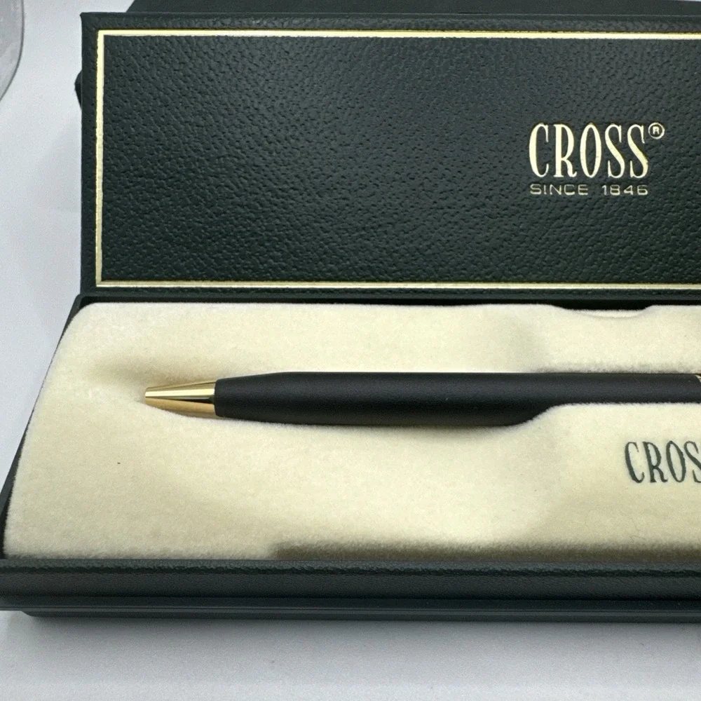 Cross Classic Century 2502 Matte Black Gold Trim Ballpoint Pen ComEd Logo Boxed